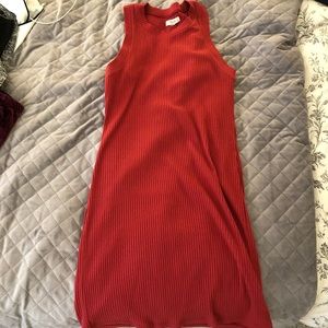 Madewell red ribbed mini dress
